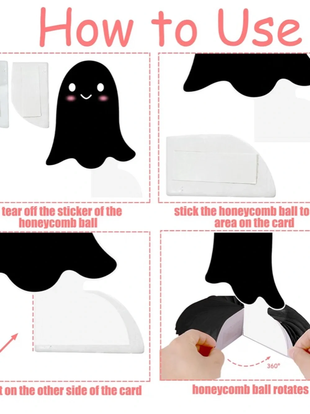 Cute Ghost Honeycomb Party Decorations - Pastel Multi-Color